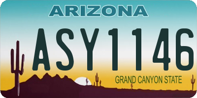 AZ license plate ASY1146