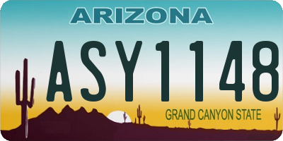 AZ license plate ASY1148