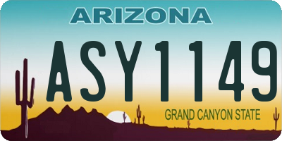 AZ license plate ASY1149