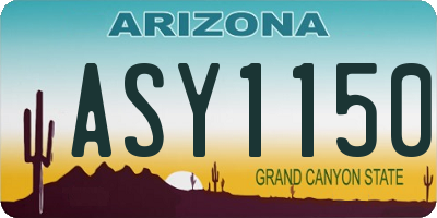 AZ license plate ASY1150