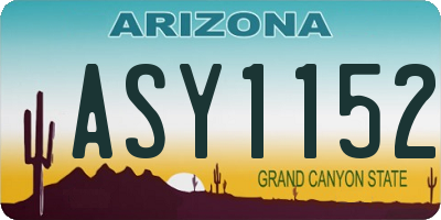 AZ license plate ASY1152