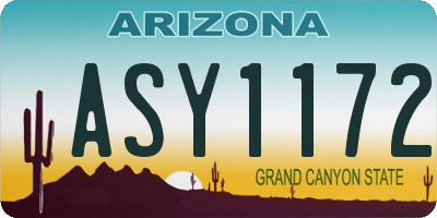 AZ license plate ASY1172