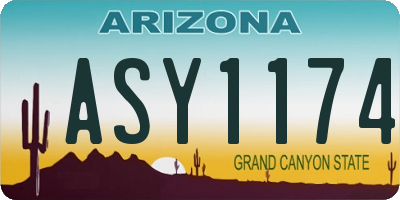 AZ license plate ASY1174