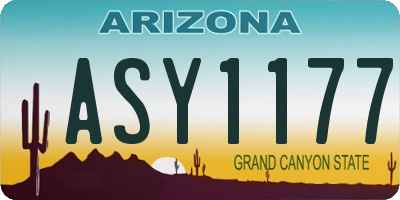 AZ license plate ASY1177