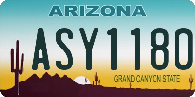 AZ license plate ASY1180