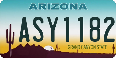 AZ license plate ASY1182
