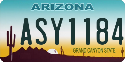 AZ license plate ASY1184