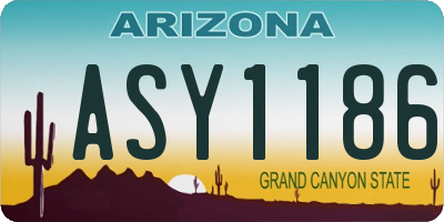 AZ license plate ASY1186