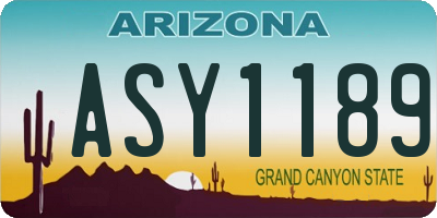AZ license plate ASY1189