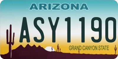 AZ license plate ASY1190