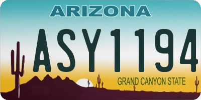 AZ license plate ASY1194
