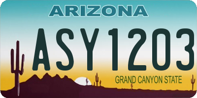 AZ license plate ASY1203
