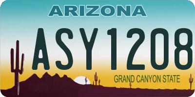 AZ license plate ASY1208