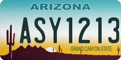 AZ license plate ASY1213