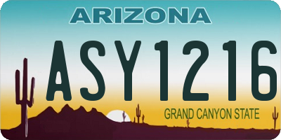 AZ license plate ASY1216