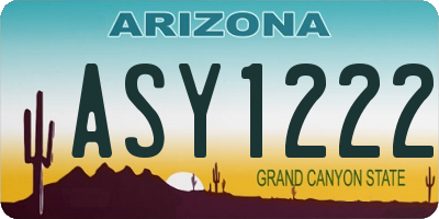 AZ license plate ASY1222