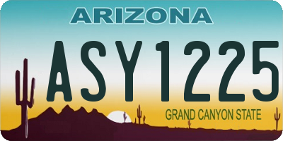 AZ license plate ASY1225