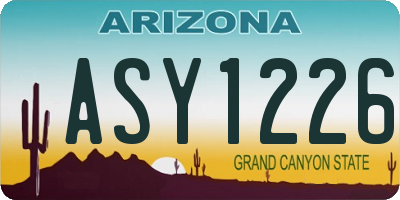 AZ license plate ASY1226