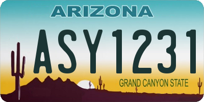 AZ license plate ASY1231