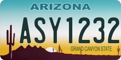 AZ license plate ASY1232