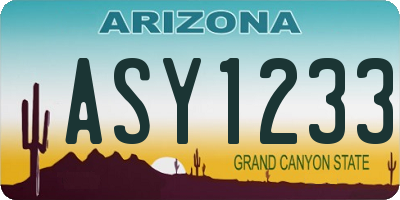 AZ license plate ASY1233