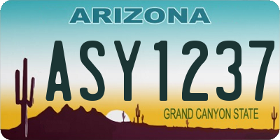 AZ license plate ASY1237