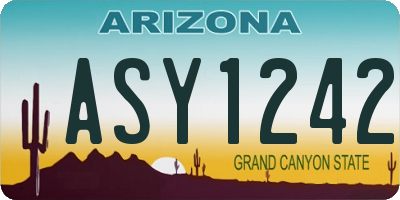 AZ license plate ASY1242
