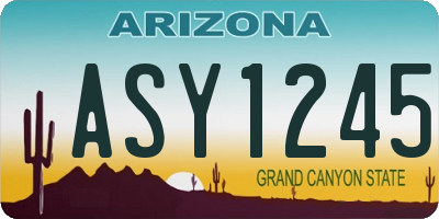 AZ license plate ASY1245