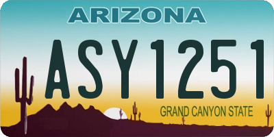 AZ license plate ASY1251