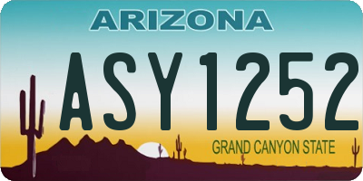 AZ license plate ASY1252