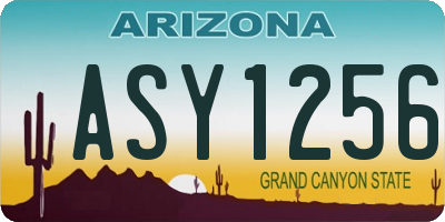 AZ license plate ASY1256