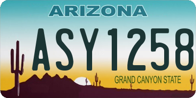 AZ license plate ASY1258