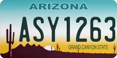 AZ license plate ASY1263