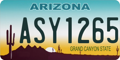 AZ license plate ASY1265