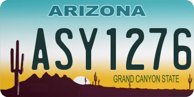 AZ license plate ASY1276