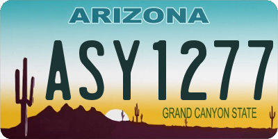 AZ license plate ASY1277