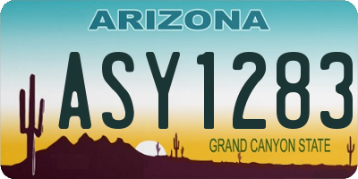 AZ license plate ASY1283