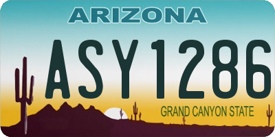 AZ license plate ASY1286