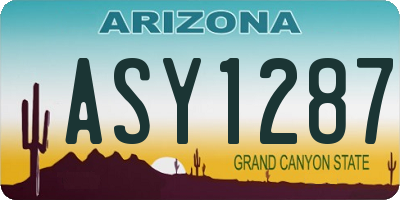 AZ license plate ASY1287