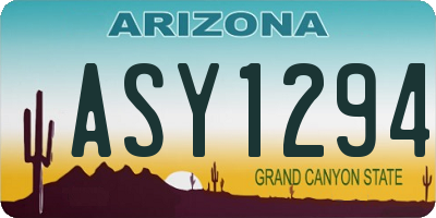 AZ license plate ASY1294