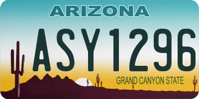 AZ license plate ASY1296