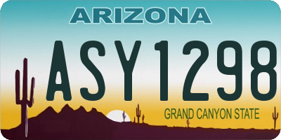 AZ license plate ASY1298