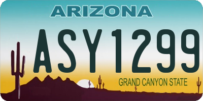 AZ license plate ASY1299