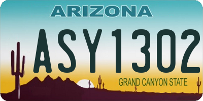 AZ license plate ASY1302