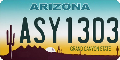 AZ license plate ASY1303