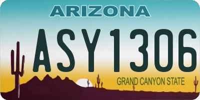 AZ license plate ASY1306