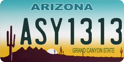 AZ license plate ASY1313