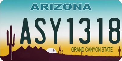AZ license plate ASY1318