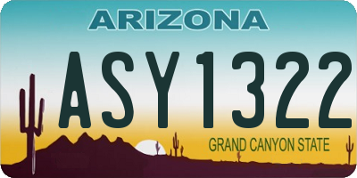 AZ license plate ASY1322