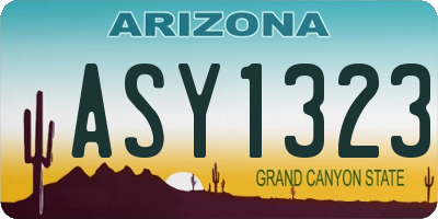 AZ license plate ASY1323